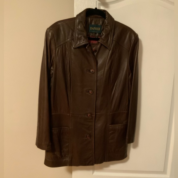 Chocolate Brown Lamb Leather Jacket - Picture 1 of 4